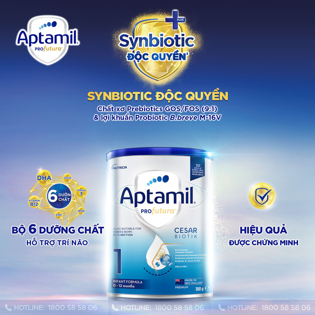 Mô tả Sữa bột Aptamil Profutura Cesarbiotik New Zealand số 1 380g - Synbiotic độc quyền - 5