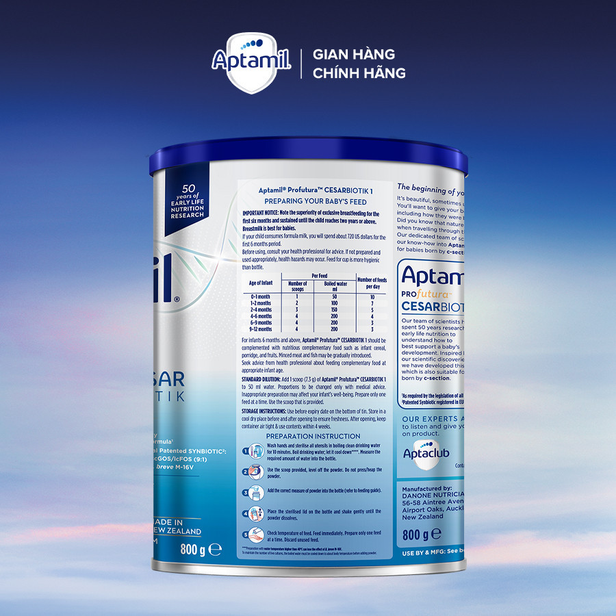 Mô tả Sữa bột Aptamil Profutura Cesarbiotik New Zealand số 1 - Synbiotic độc quyền - 3