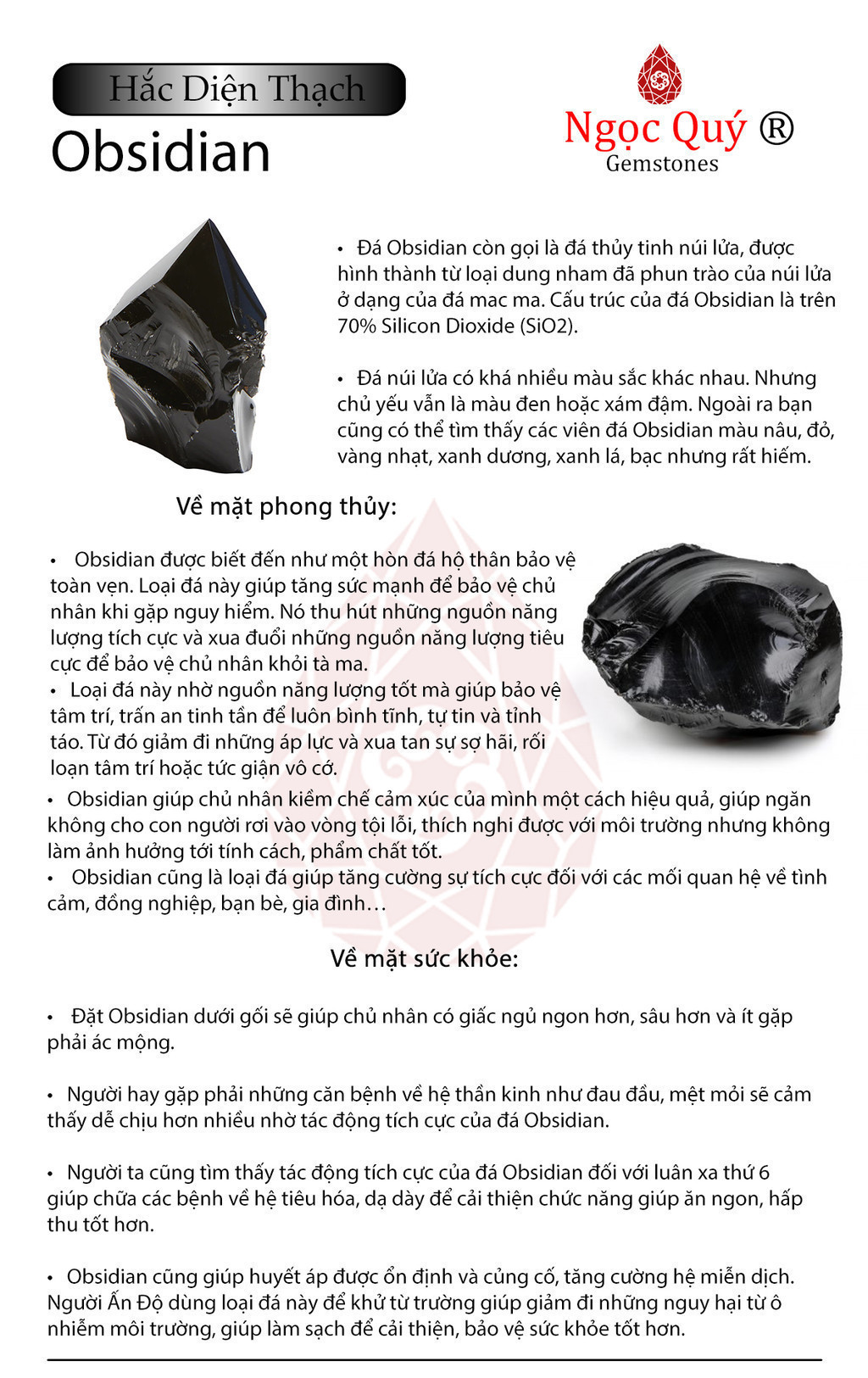 Mô tả Vòng tay hạt trơn đá Obsidian Mắt Vàng Xám - Ngọc Quý - 1