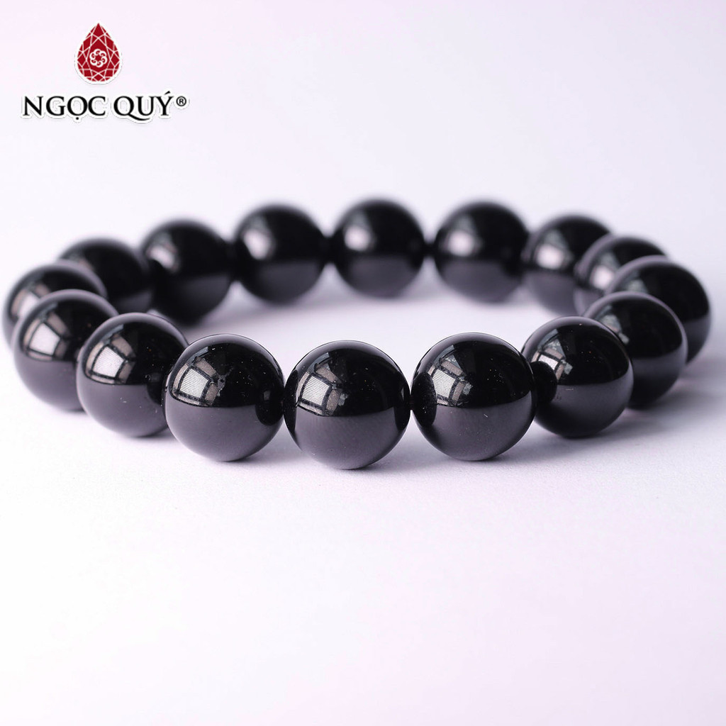 Mô tả Vòng tay đá Obsidian hạt trơn - Ngọc Quý - 2