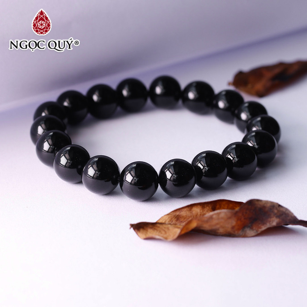 Mô tả Vòng tay đá Obsidian hạt trơn - Ngọc Quý - 3
