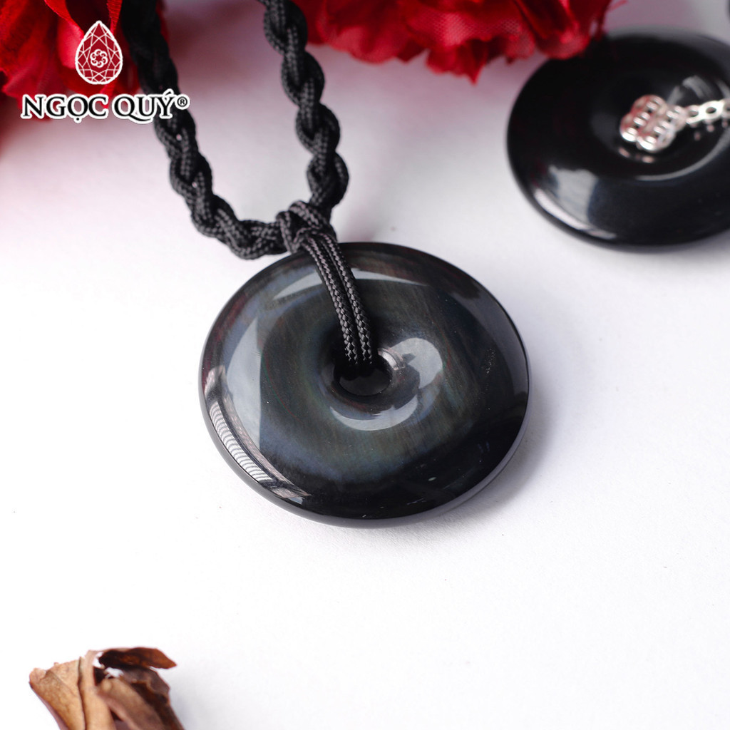 Mô tả Mặt dây chuyền đồng điếu đá obsidian - Ngọc Quý - 1