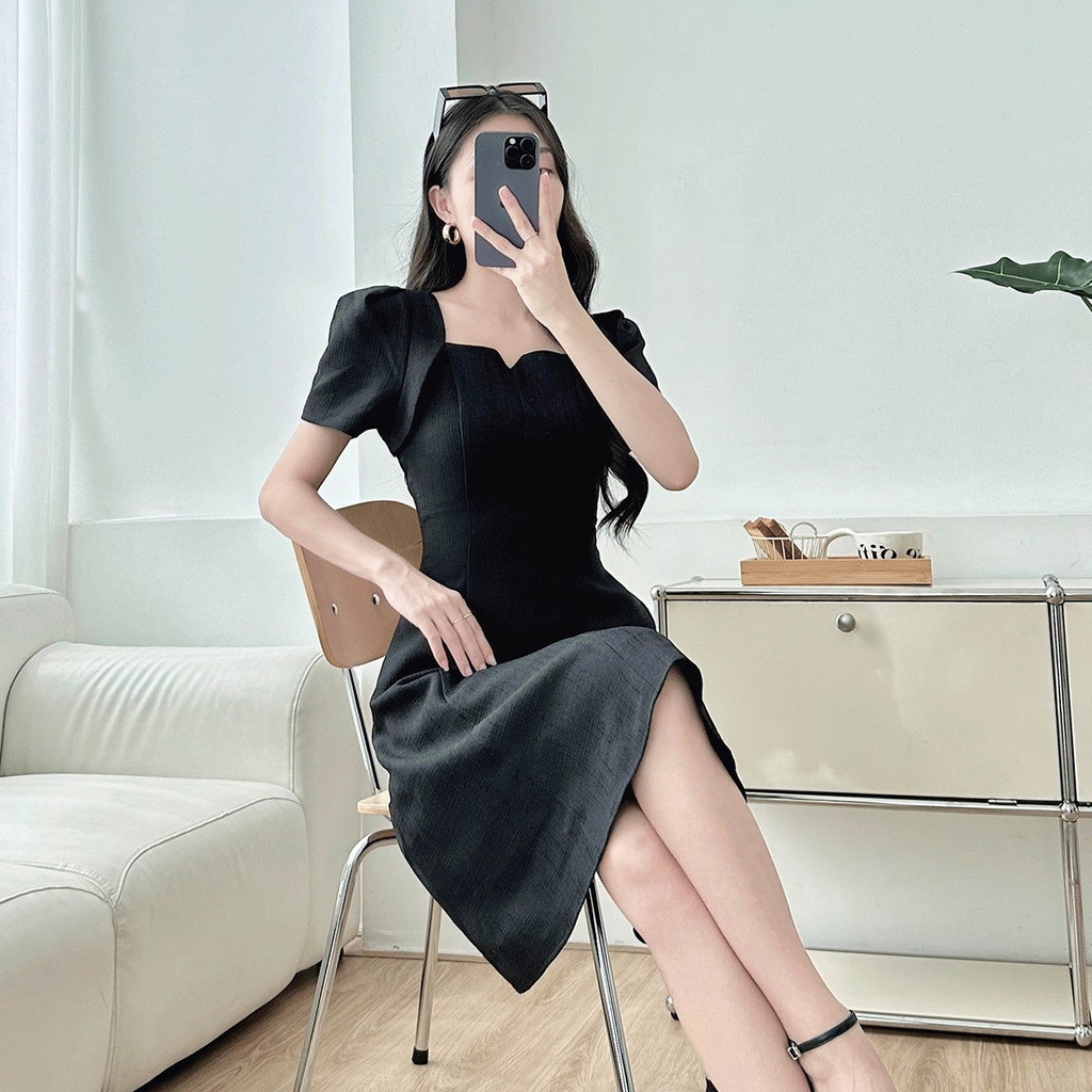 Mô tả Đầm cổ vuông xẻ V thời trang GUMAC LDE0910 - 7