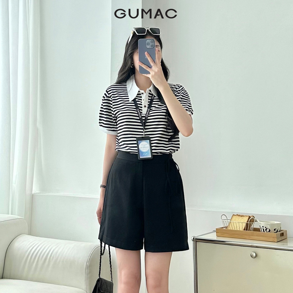 Mô tả Áo polo sọc phối kiểu thời trang GUMAC PLE11036 - 10