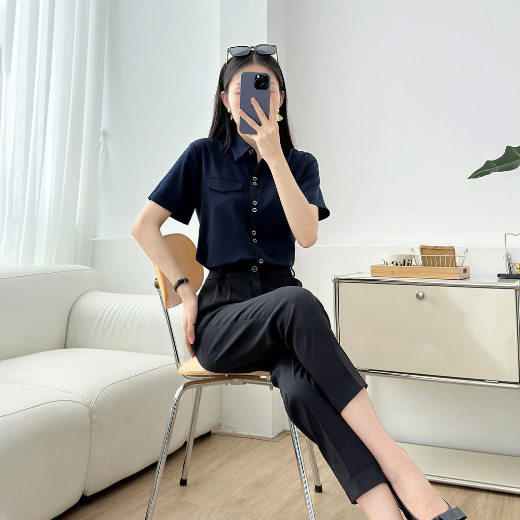 Mô tả Áo sơ mi nữ nút đôi kiểu thời trang GUMAC LAF0316 - 7