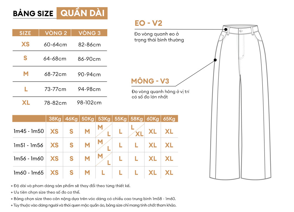 Mô tả Quần jeans nữ suông cơ bản màu be denim mềm dày dặn thoáng mát thoải mái thời trang GUMAC QJF05013 - 1