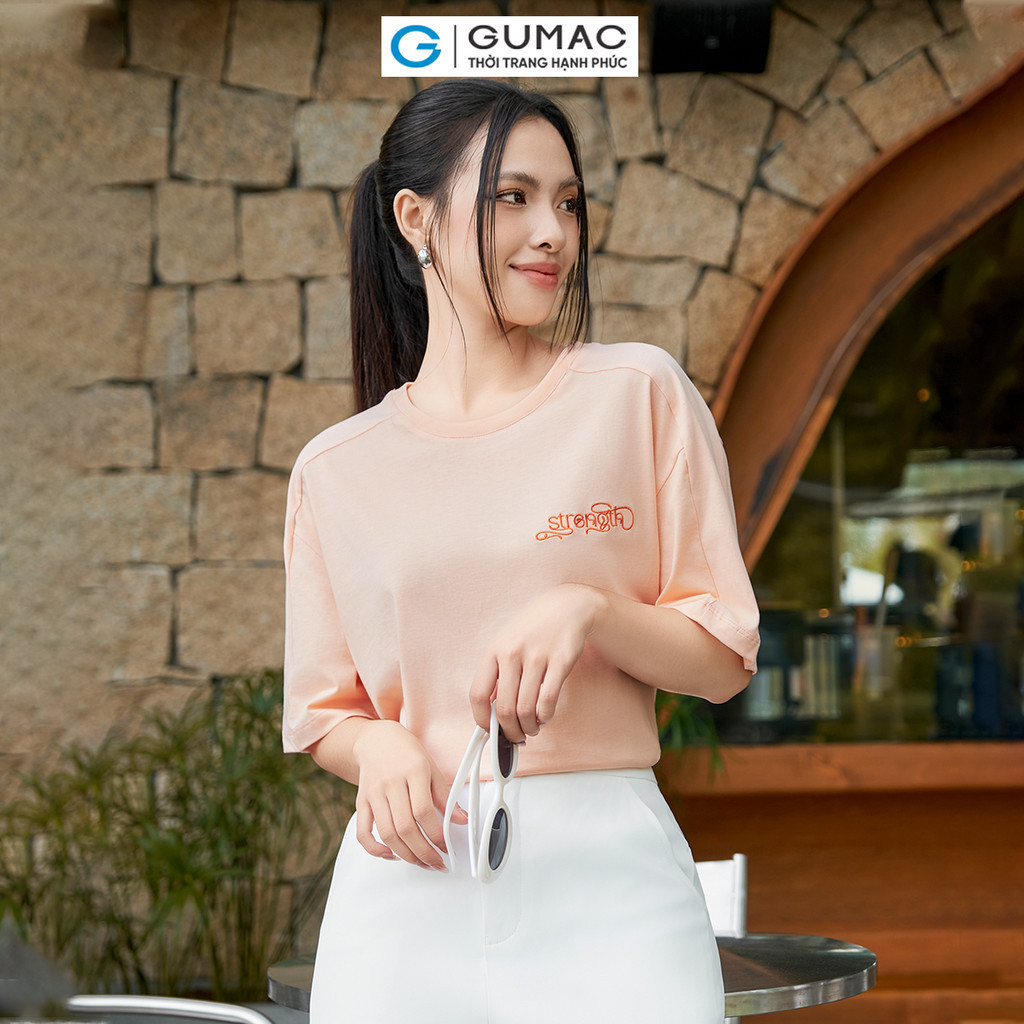 Mô tả Áo thun thêu nhũ bạc thời trang GUMAC ATE07016 - 4