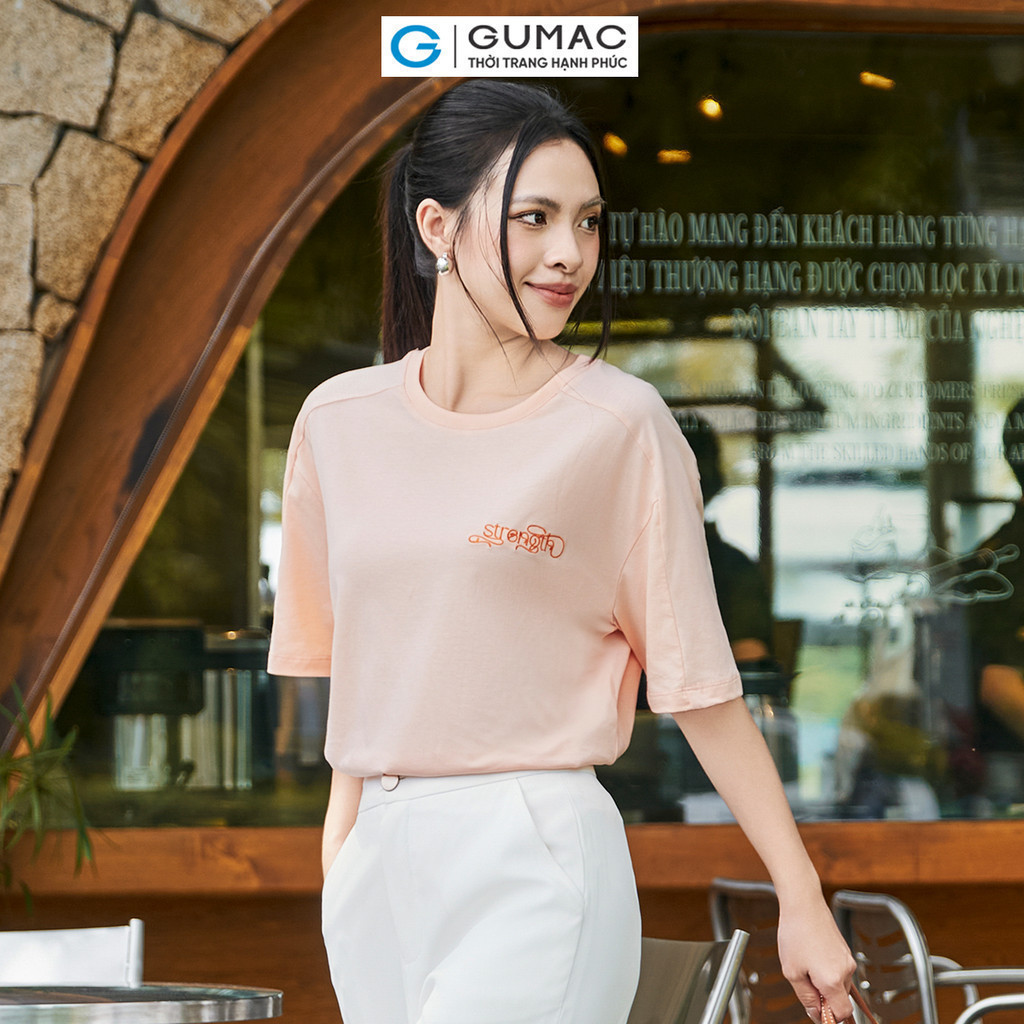 Mô tả Áo thun thêu nhũ bạc thời trang GUMAC ATE07016 - 6