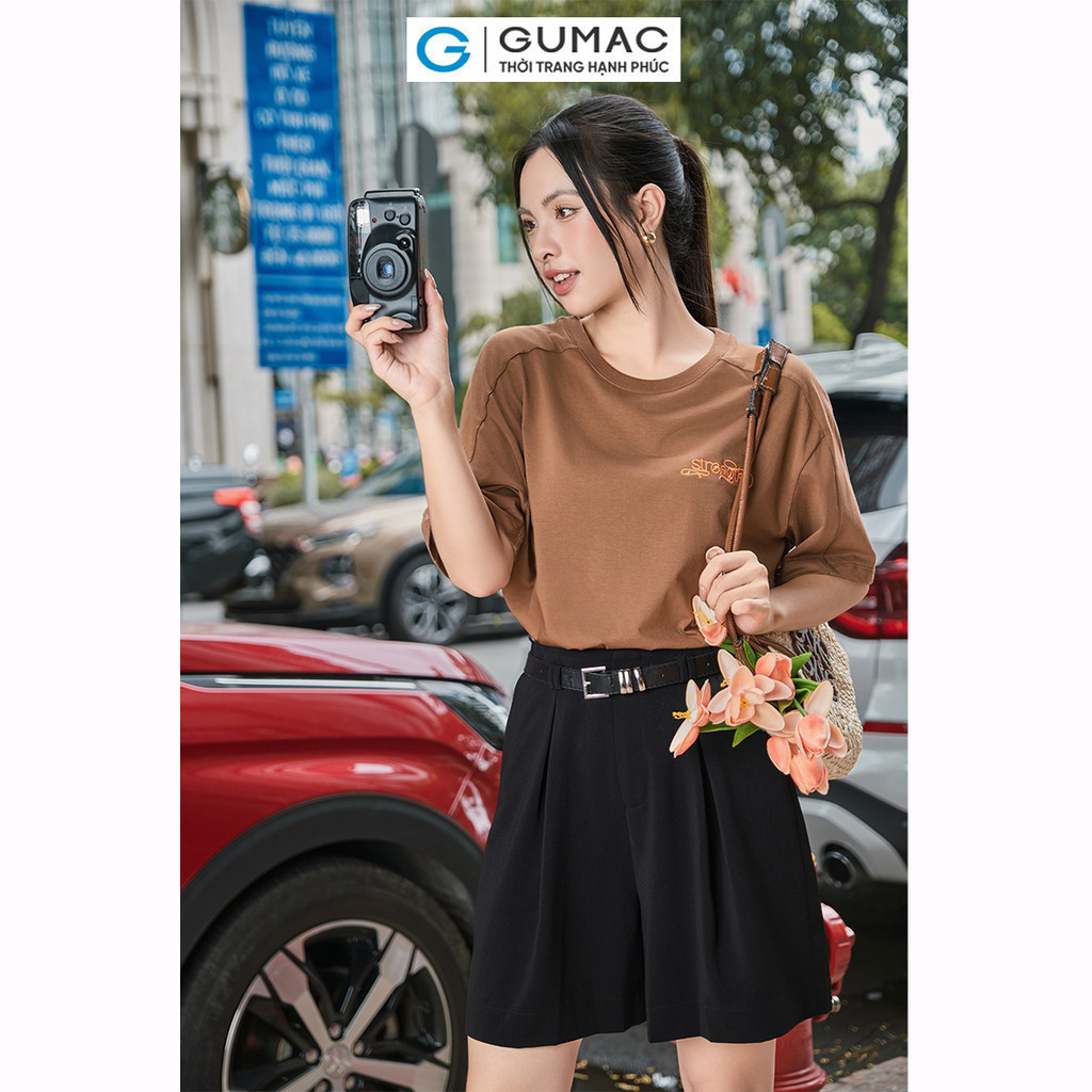 Mô tả Áo thun thêu nhũ bạc thời trang GUMAC ATE07016 - 9