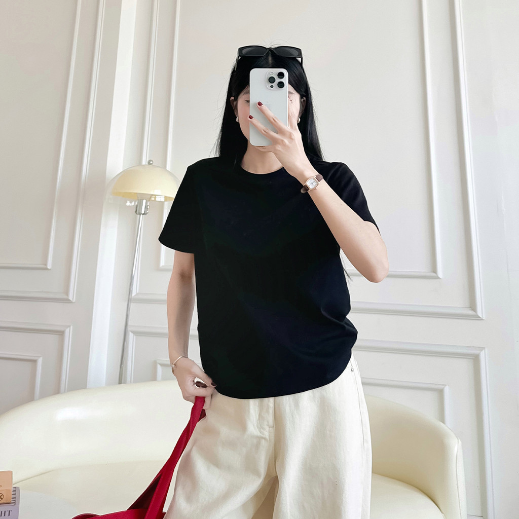 Mô tả Áo thun nữ trơn cotton cổ tròn cơ bản dễ phối màu hồng vàng xanh Gmorning - GUMAC YATE10093-LATE1110 - 6