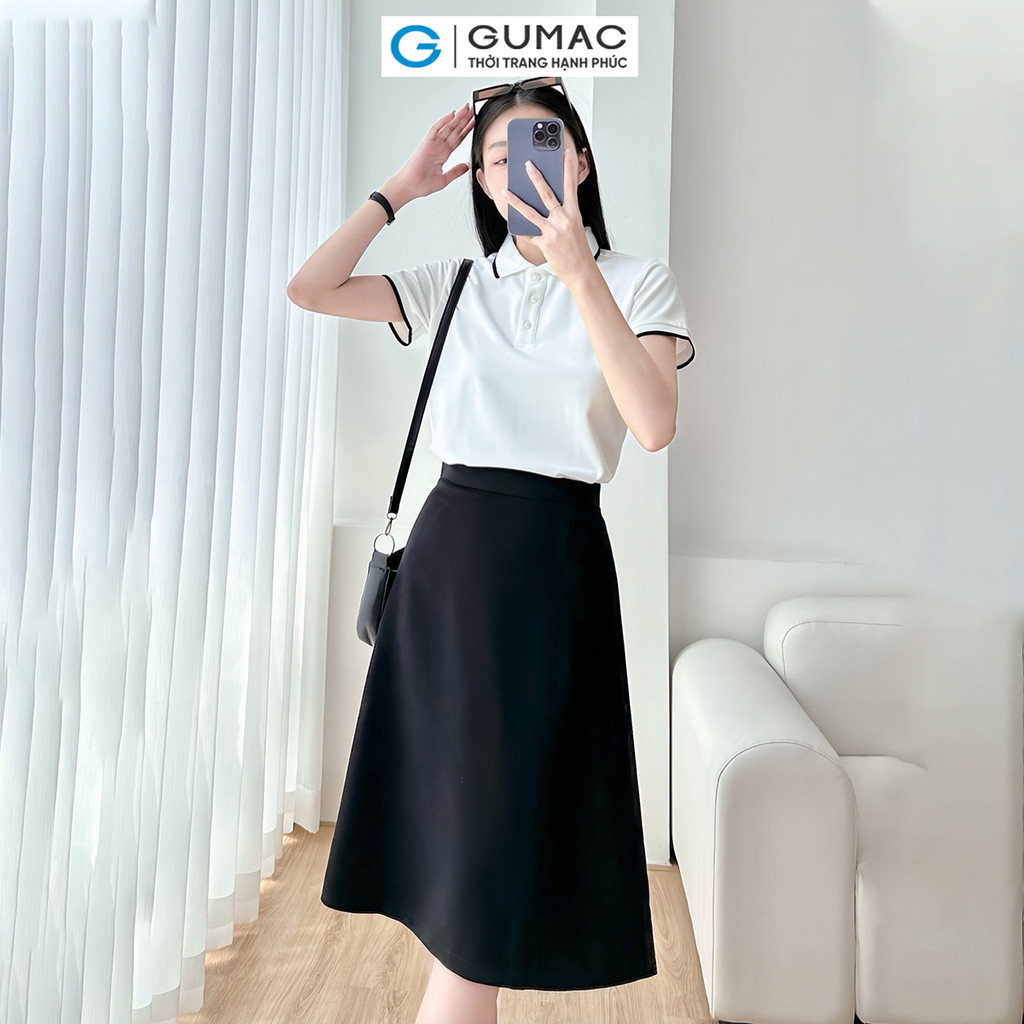 Mô tả Chân váy basic nữ công sở dáng A xòe cơ bản có túi nhỏ thanh lịch thời trang GUMAC BVE00013 - 8