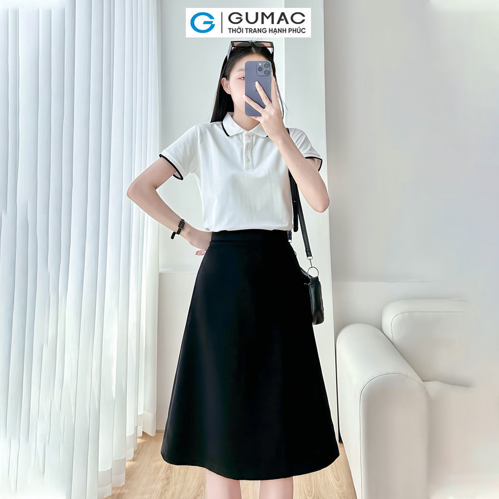 Mô tả Chân váy basic nữ công sở dáng A xòe cơ bản có túi nhỏ thanh lịch thời trang GUMAC BVE00013 - 9