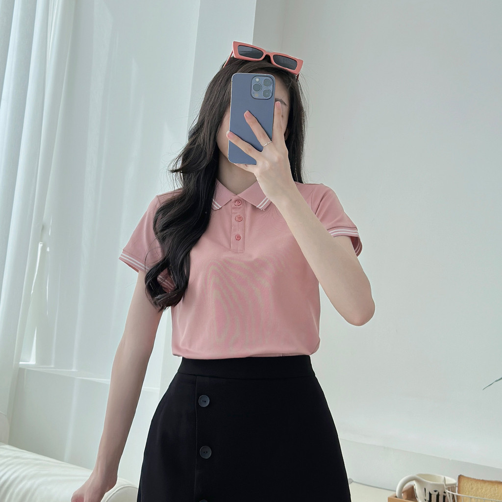 Mô tả Áo polo nữ thun cá sấu thời trang GUMAC phối sọc 2 viền thiết kế đẹp nhiều màu thanh lịch LPLE0917 - 4