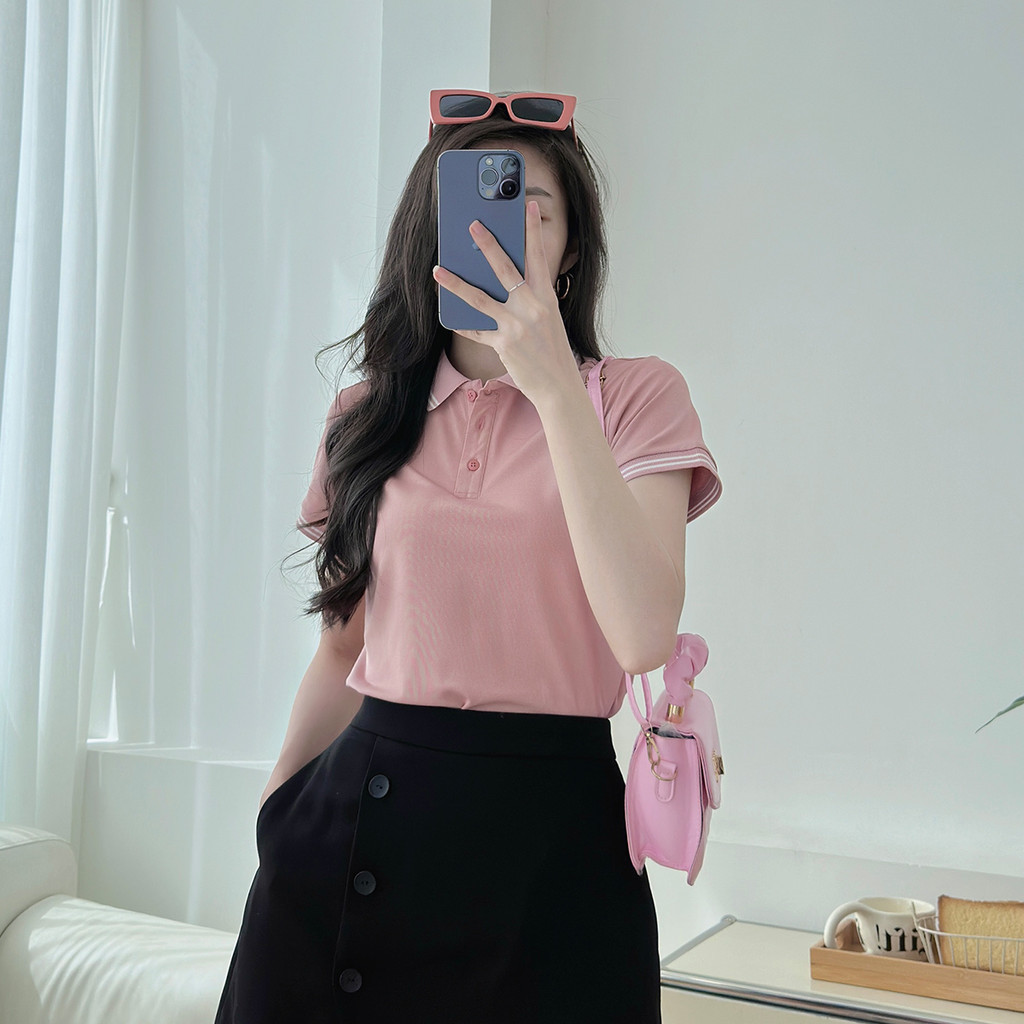 Mô tả Áo polo nữ thun cá sấu thời trang GUMAC phối sọc 2 viền thiết kế đẹp nhiều màu thanh lịch LPLE0917 - 5