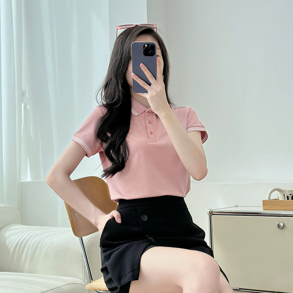 Mô tả Áo polo nữ thun cá sấu thời trang GUMAC phối sọc 2 viền thiết kế đẹp nhiều màu thanh lịch LPLE0917 - 6