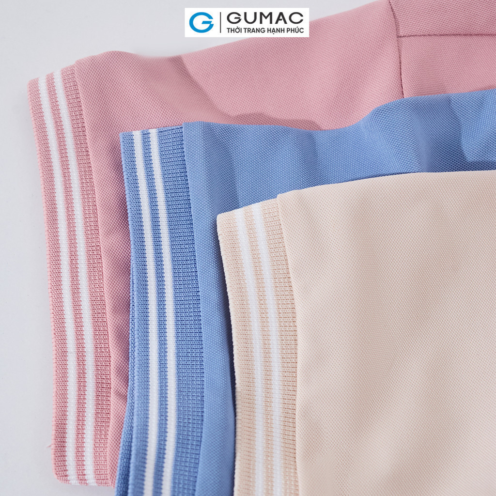 Mô tả Áo polo nữ thun cá sấu thời trang GUMAC phối sọc 2 viền thiết kế đẹp nhiều màu thanh lịch LPLE0917 - 9