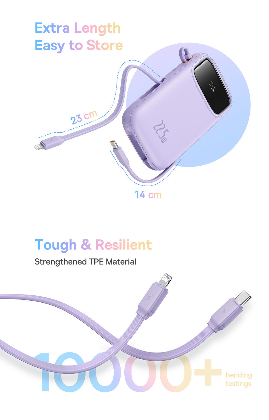 Mô tả Pin sạc Dự Phòng Baseus Qpow2 20000mAh PD 22.5W Hai Cổng Tiện Dụng Cho Series iP Samsung Điện Thoại - 5