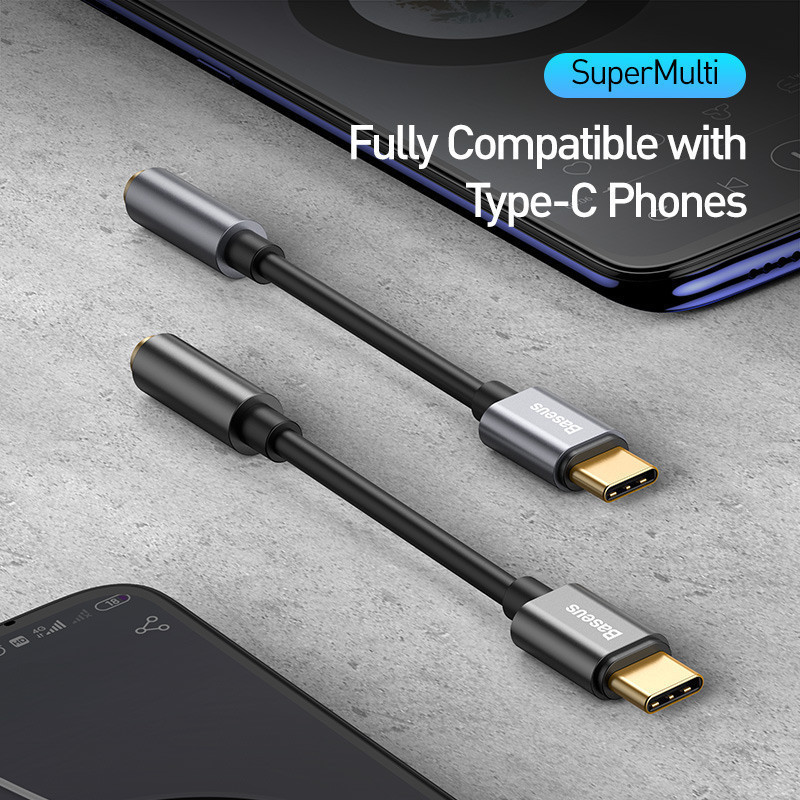Mô tả Cáp chuyển đổi Type-C Baseus Male to 3.5mm Female L54 - Màu đen - 4