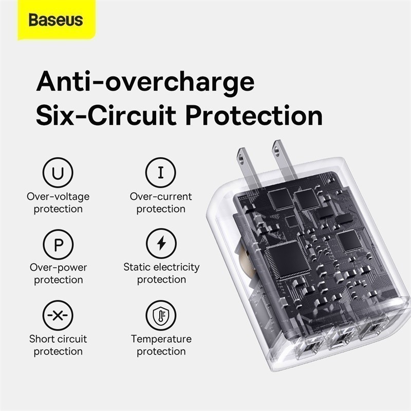 Mô tả Củ sạc nhanh Baseus Compact 3 cổng Usb 17W EU - 4