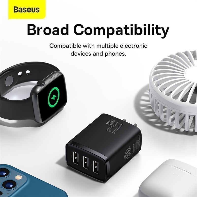 Mô tả Củ sạc nhanh Baseus Compact 3 cổng Usb 17W EU - 5