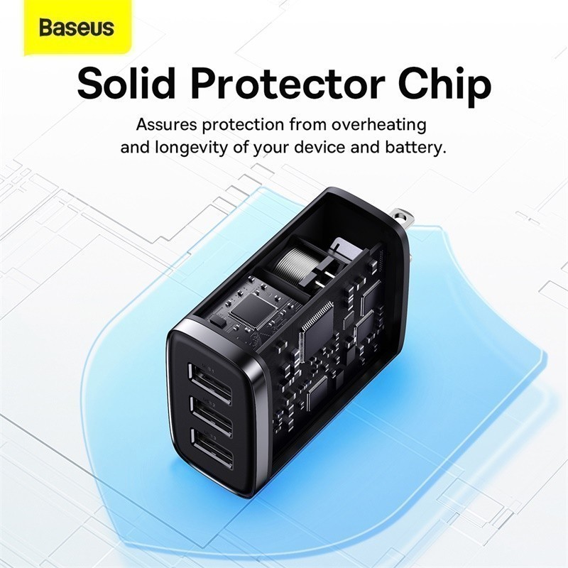 Mô tả Củ sạc nhanh Baseus Compact 3 cổng Usb 17W EU - 6