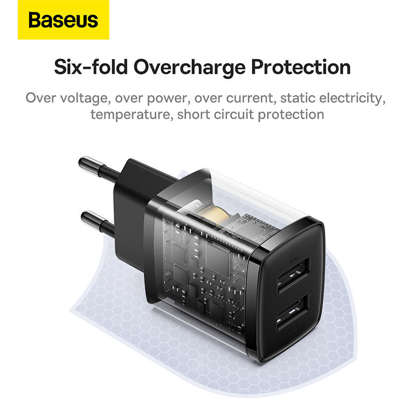 Mô tả Củ sạc nhanh đa năng Baseus Compact hai cổng Usb 10.5W EU - 3