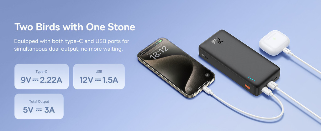 Mô tả Pin sạc dự phòng Baseus Airpow 20000mAh 20W Power Dilevery kèm dây sạc nhanh Usb Type-C - 3