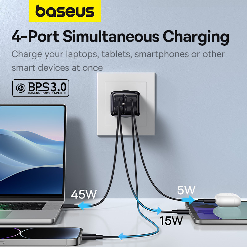 Mô tả Bộ sạc nhanh đa năng Baseus GaN6 Pro 2C+2U 65W EU - 4