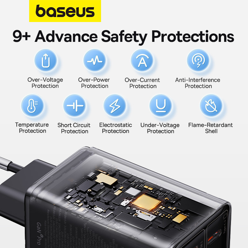 Mô tả Bộ sạc nhanh đa năng Baseus GaN6 Pro 2C+2U 65W EU - 5