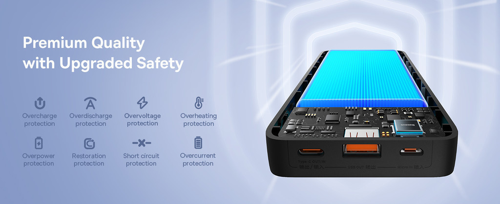 Mô tả Pin sạc dự phòng Baseus Airpow 20000mAh 20W Power Dilevery kèm dây sạc nhanh Usb Type-C - 8