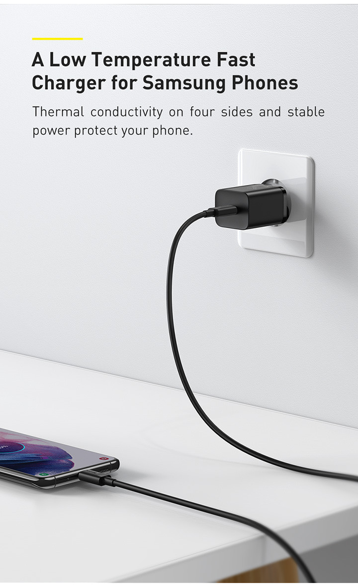 Mô tả Bộ sạc nhanh Type-C Baseus Super Si 25W PD/ QC3.0 Quick charger, With Cable Type-C To Type-C 1m - 3
