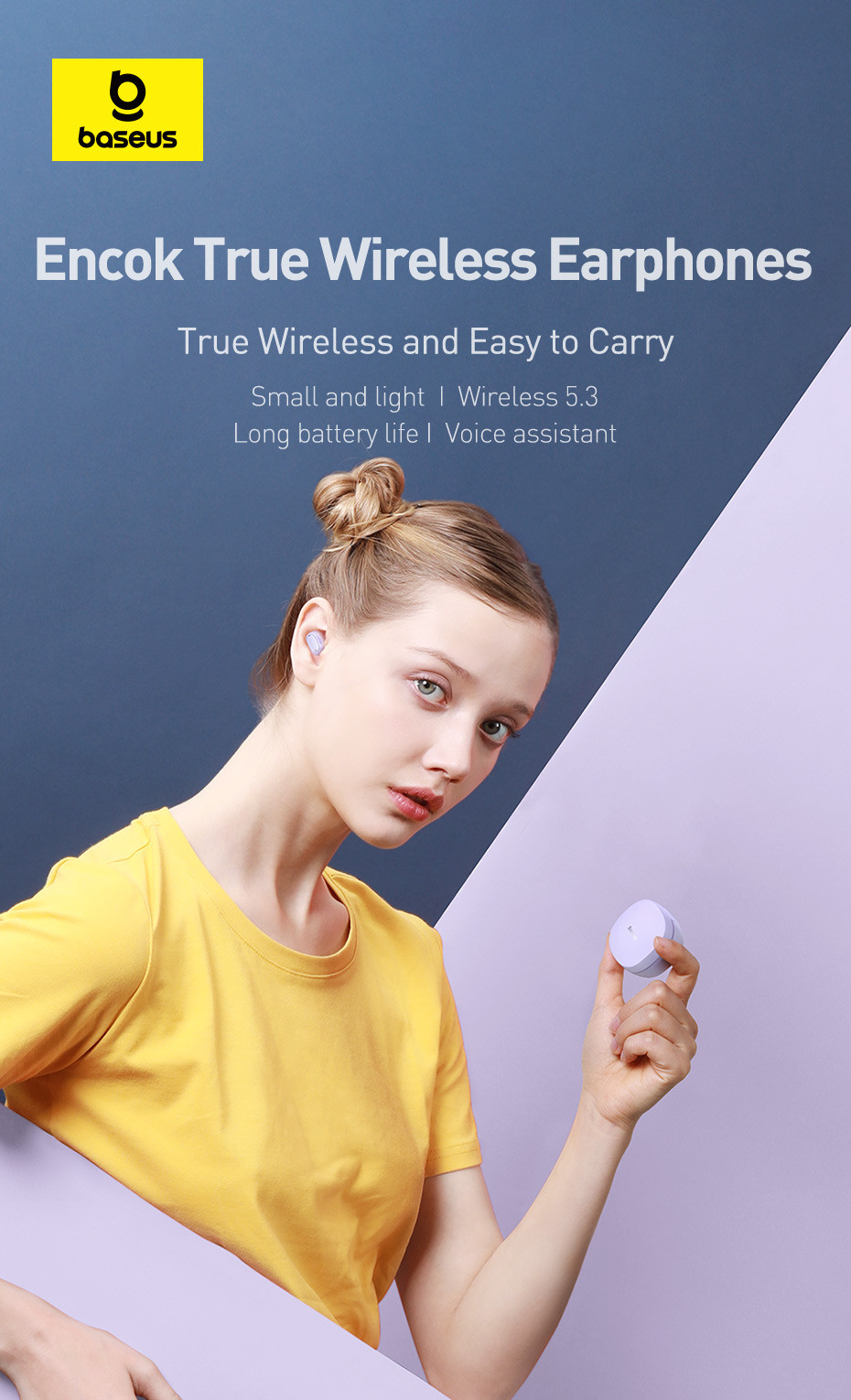 Mô tả Tai nghe Bluetooth True Wireless Baseus Bowie Wm01 bluetooth 5.0 Stereo Earbuds cảm ứng chạm - 1