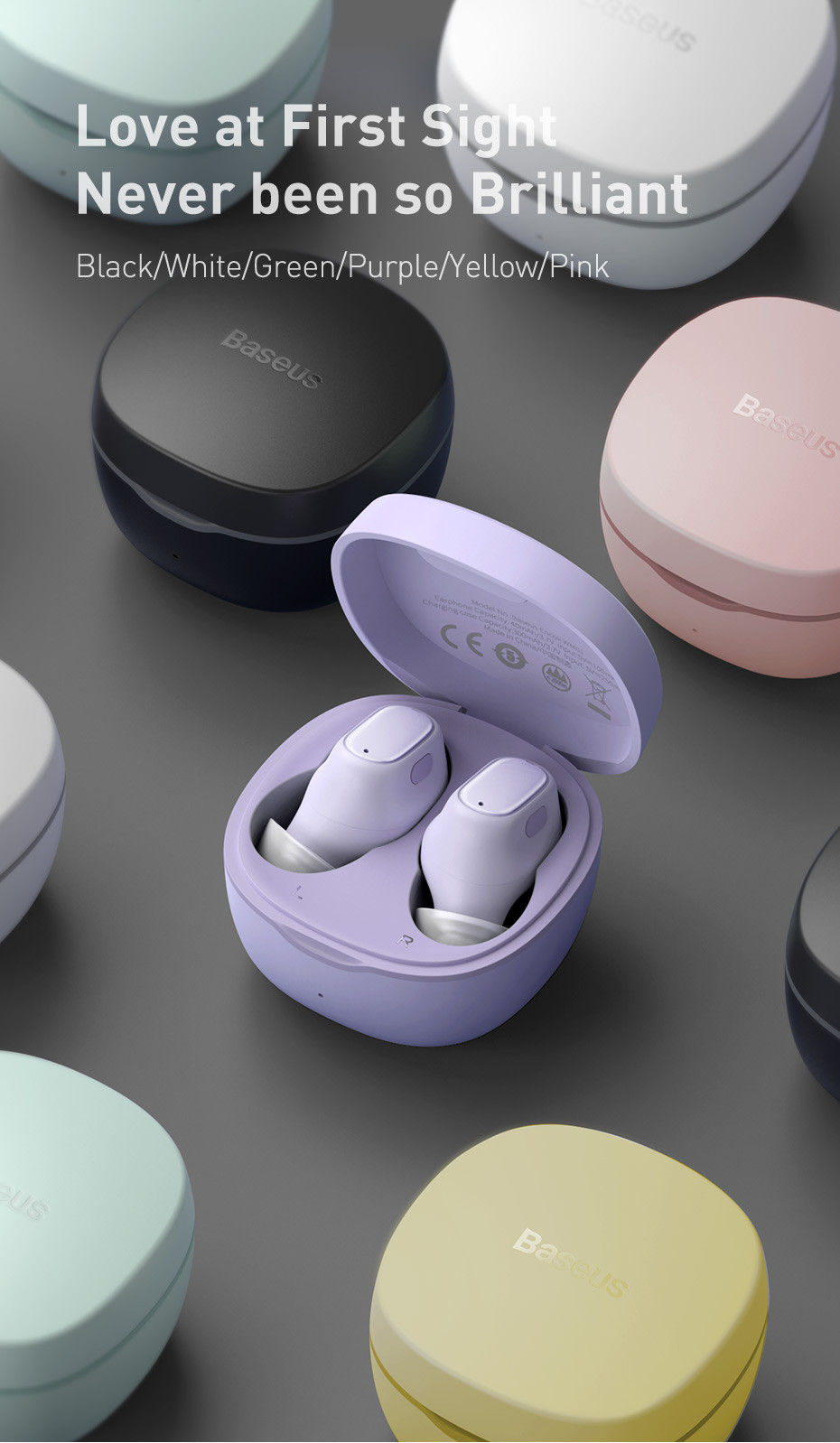 Mô tả Tai nghe Bluetooth True Wireless Baseus Bowie Wm01 bluetooth 5.0 Stereo Earbuds cảm ứng chạm - 2