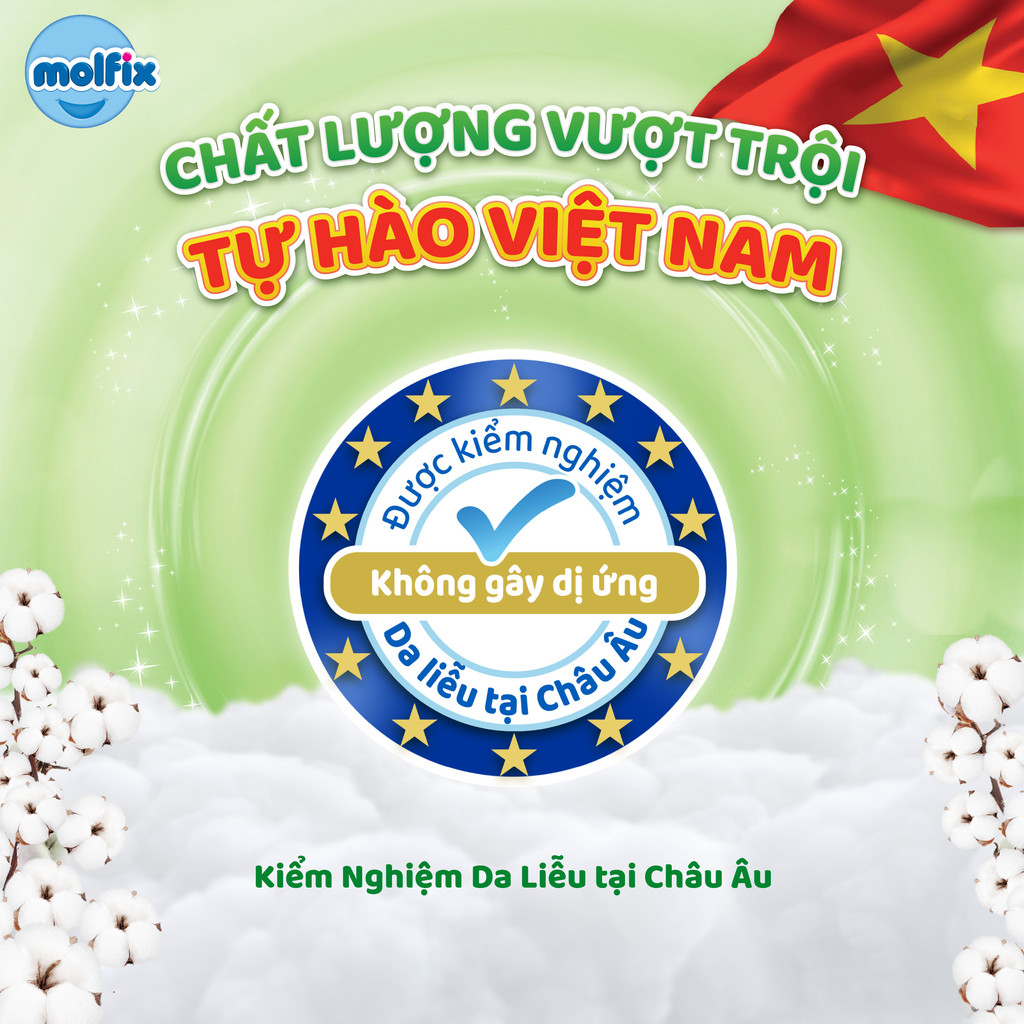 Mô tả Combo 12 Khăn ướt Molfix thiên nhiên tươi mát sạch sẽ Molfix hương dịu nhẹ - 1 Gói 100 miếng - 3