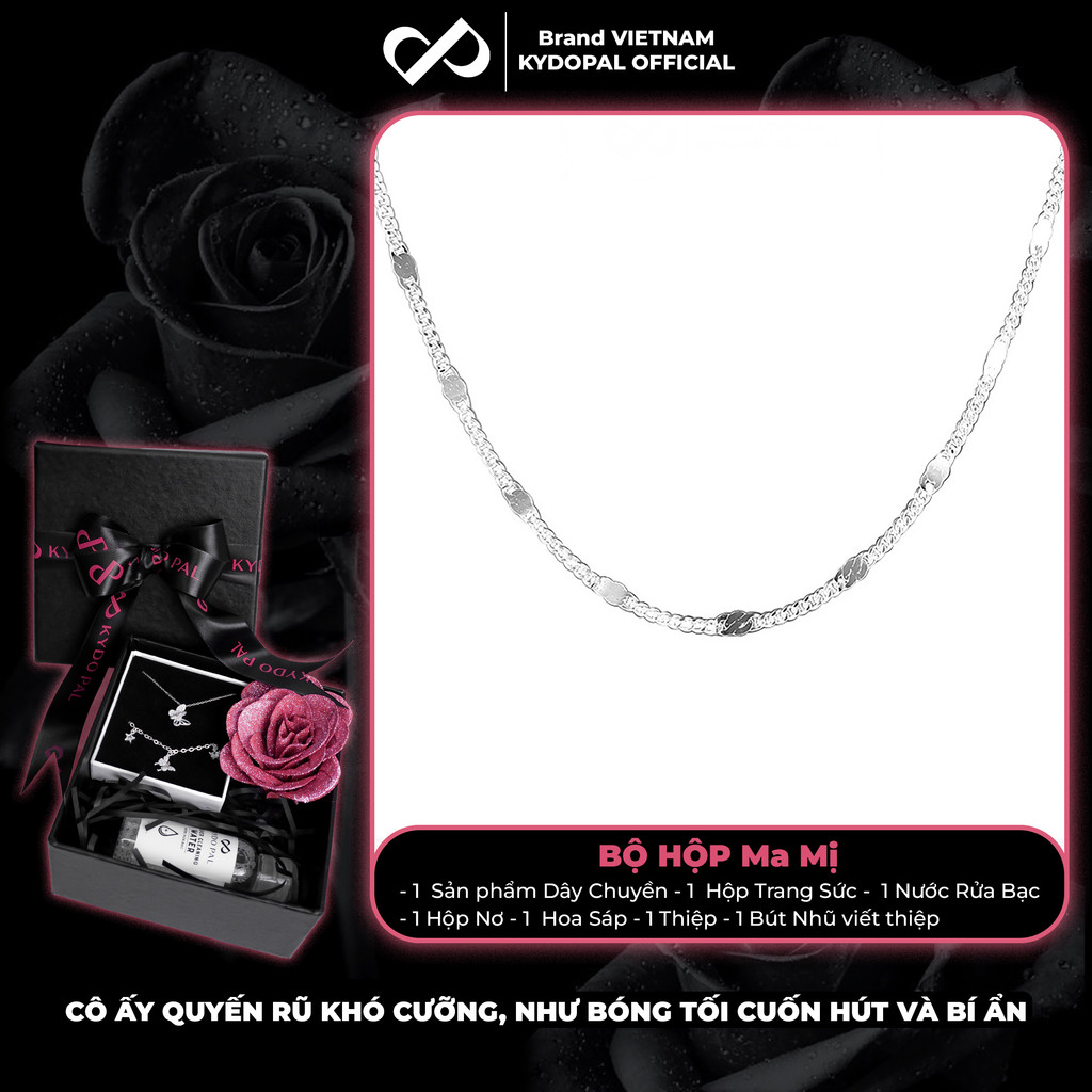 Mô tả Dây chuyền bạc nữ KYDOPAL vòng cổ cá tính trơn mắt xích kết nối nhẹ nhàng trang sức bạc cao cấp - PAL9C3C50 - 1