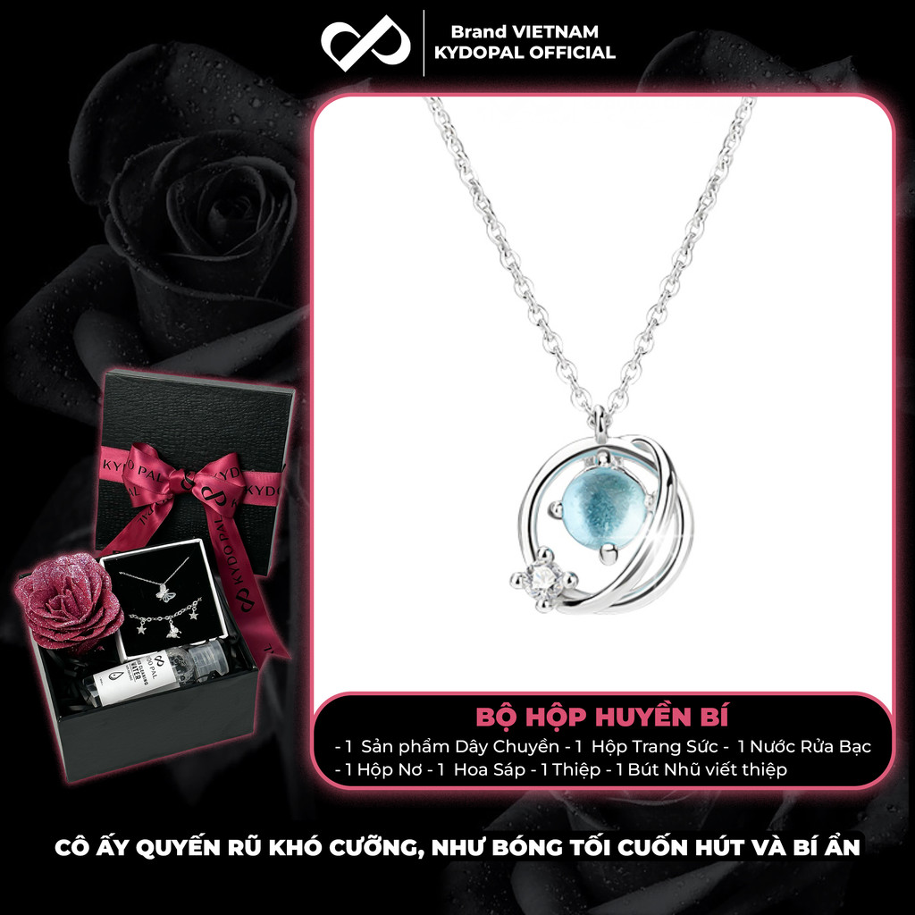 Mô tả Dây chuyền bạc nữ KYDOPAL đính đá moonstone tiểu hành tinh lấp lánh trang sức cá tính 925- PAL9B12C2 - 1