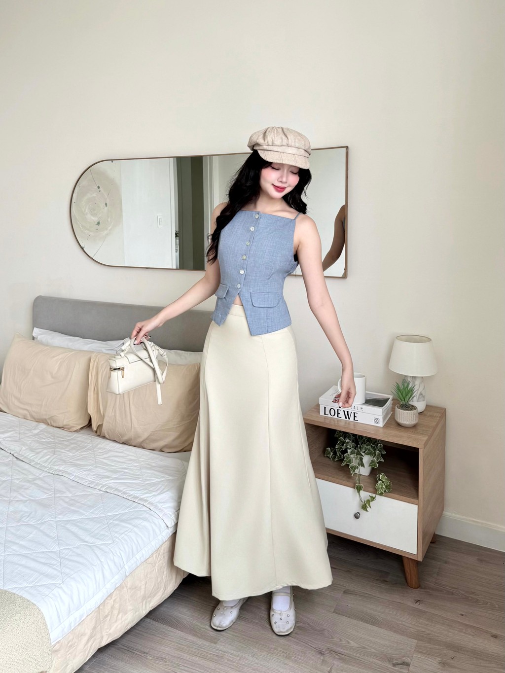 Mô tả Chân váy đuôi cá dáng dài GAGO Brand dây kéo sau tôn dáng thướt tha mềm mại GO4973 - 1