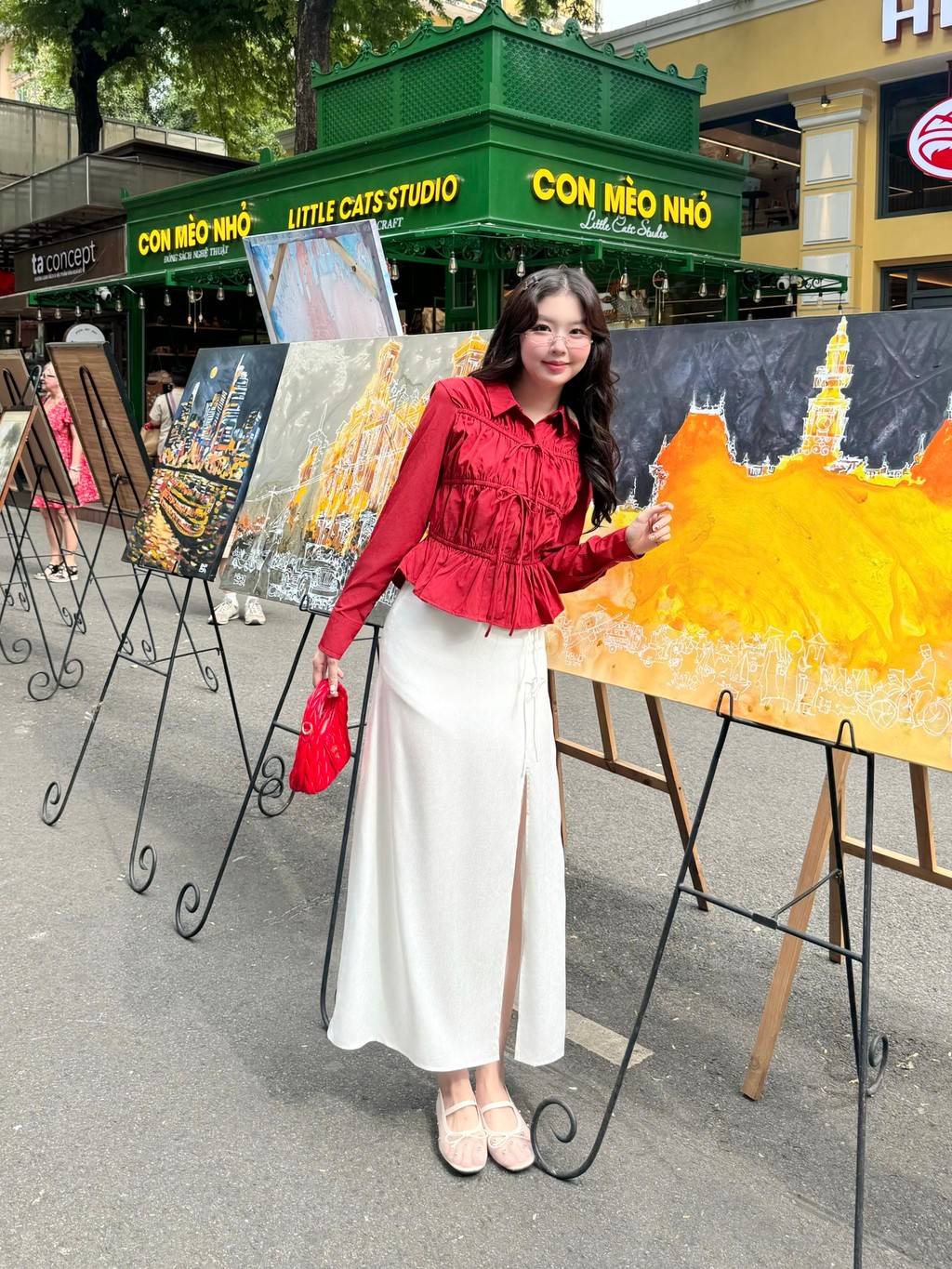 Mô tả Áo Sơ Mi Dập Thân GAGO Brand Dài Tay Nữ Kiểu Chất Gió Nhăn Cách Điệu Nút Dây Thắt GA5053 - 2