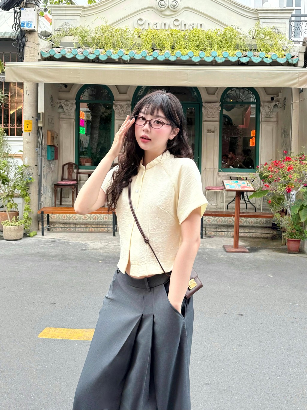 Mô tả Set áo váy đũi cổ tàu GAGO Brand phong cách Chinese cách điệu tiểu thư sang trọng GA5092 GO5093 - 1