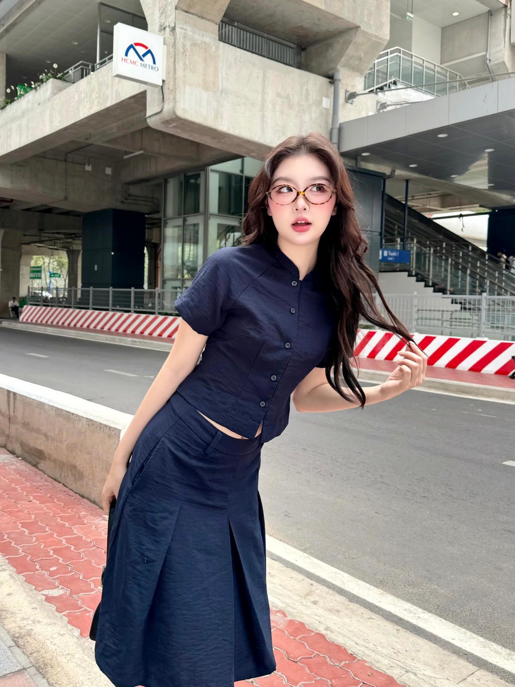 Mô tả Set áo váy đũi cổ tàu GAGO Brand phong cách Chinese cách điệu tiểu thư sang trọng GA5092 GO5093 - 2