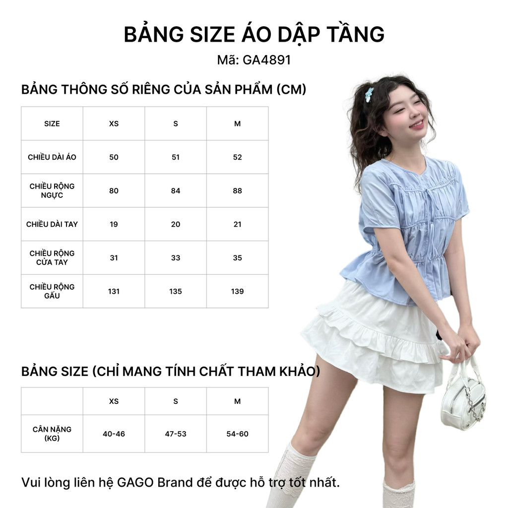 Áo Babydoll GAGO GA4866 màu vàng gà con
