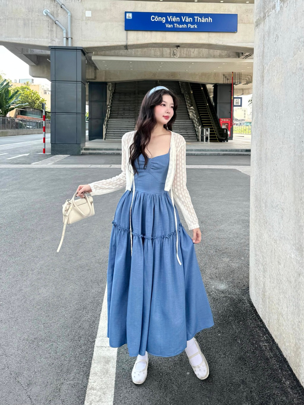 Mô tả Đầm Maxi GAGO Brand 3 Tầng Đầm 2 Dây Form Rộng Xòe Mocking Thời Trang Nữ GG4991 - 1