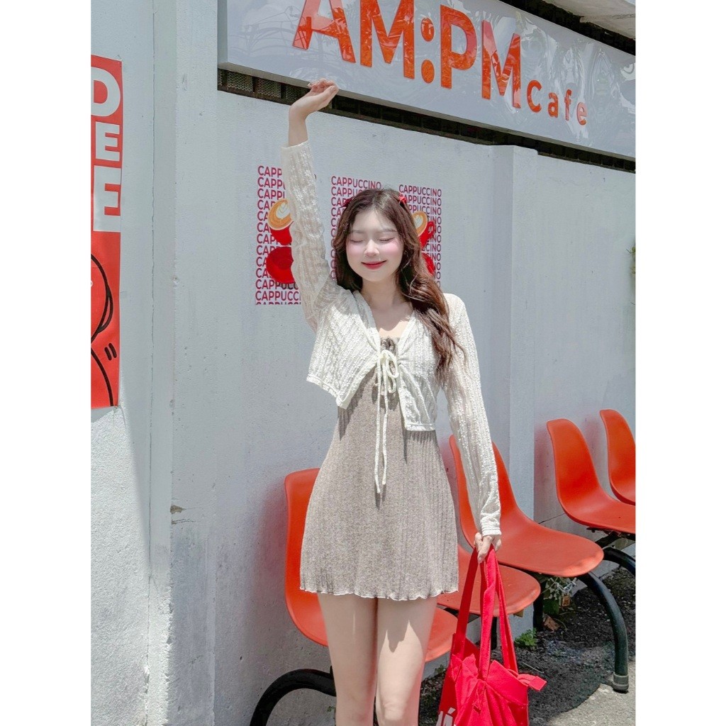 Mô tả Áo khoác cardigan thun ren GAGO nữ dáng croptop, áo khoác nữ nhẹ mùa hè phong cách dạo phố tiểu thư GA4767 - 3