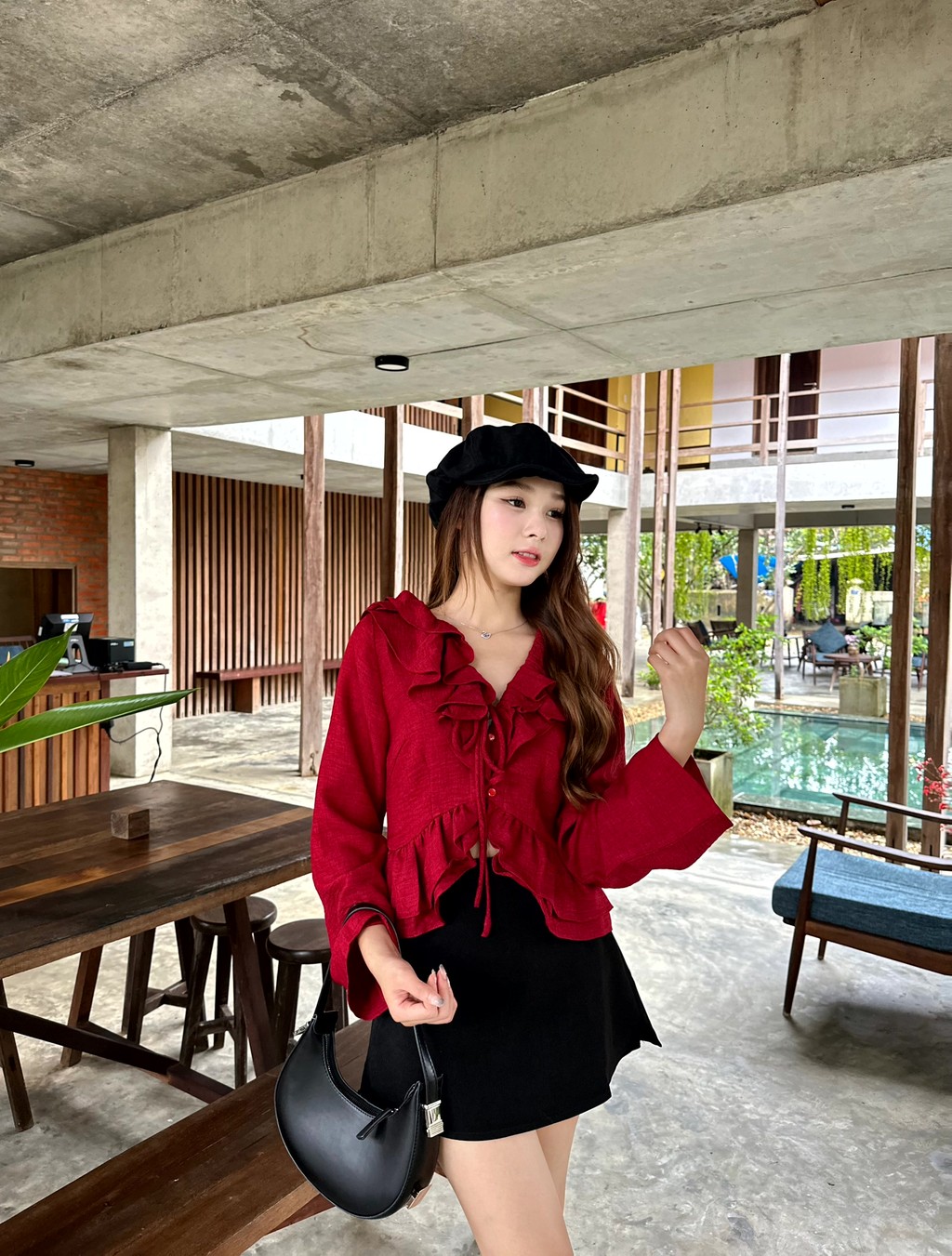 Mô tả Áo sơ mi cổ bèo GAGO Brand nữ cổ V tay dài thắt dây thời trang, áo nữ phong cách tiểu thư GA4708 4638 - 4