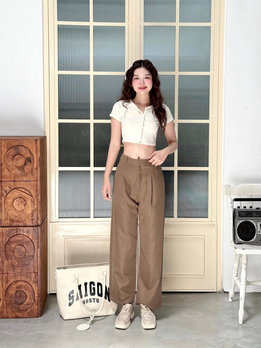 Quần Ống Rộng GAGO GO4306 Xanh Xám