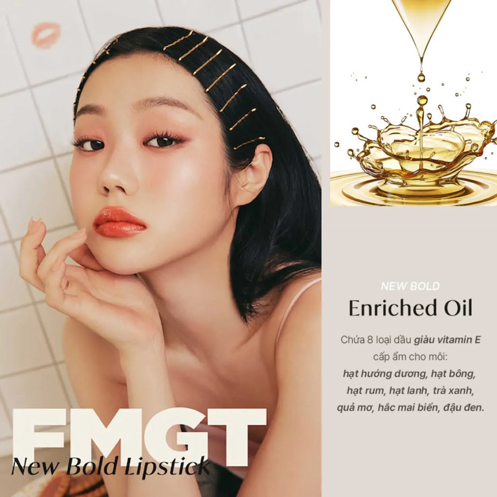 Mô tả Son Thỏi Bóng Nhẹ THE FACE SHOP New Bold Sheer Glow Lipstick 3.5g - 2