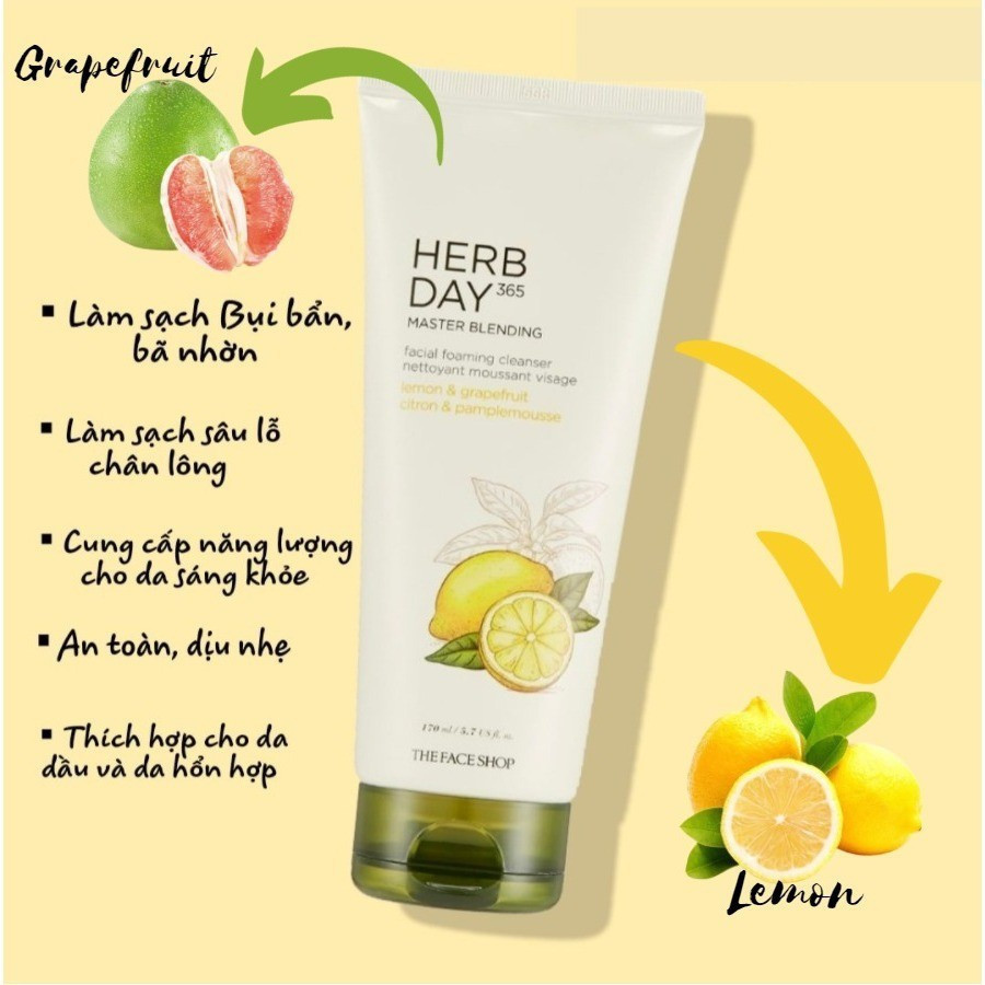 Mô tả Combo Sữa Rửa Mặt THE FACE SHOP Sạch Da Herb Day 365 100ml + mask - 2