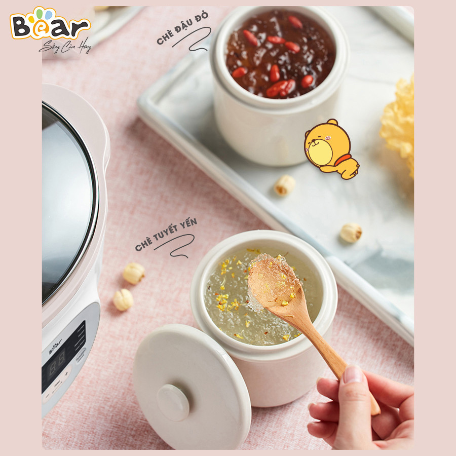 Mô tả Combo Nồi Nấu Cháo Chậm BEAR 1.6L SUBE002 Tiếng Việt và Máy Xay Ăn Dặm 0.3L BEAR 8 Lưỡi GR-B03V8 Nấu Cháo Chưng Yến - 3