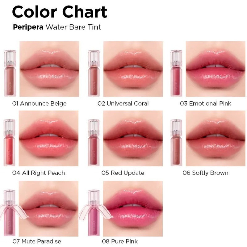 Mô tả Son Nước Peripera HIệu Ứng Bóng Nhẹ Water Bare Tint 3.7g - 3