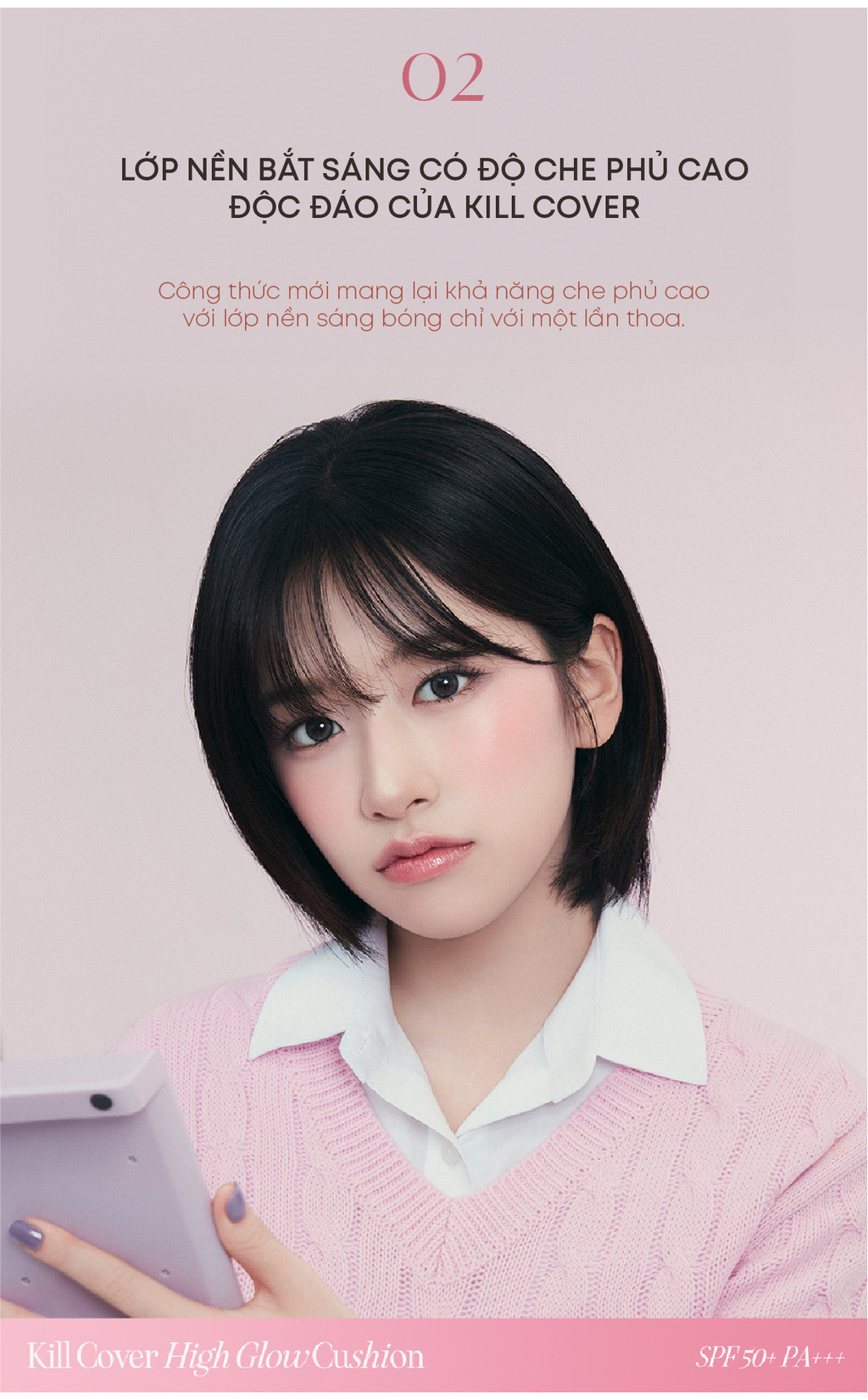 Mô tả [Mesh glow/ High glow] Phấn Nước Căng Mướt Da Clio Kill Cover Cushion SPF50+ PA++++ 15g (tặng kèm lõi) - 8
